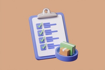Poster - Checklist completed for package delivery showing successful order processing and shipment.