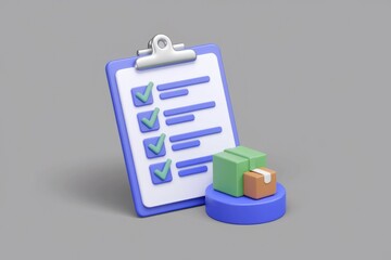 Poster - Checklist of completed tasks for package delivery and shipping.