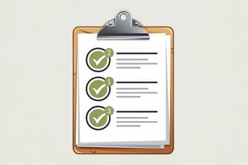 Leinwandbilder - A clipboard with a checklist showing three completed tasks.