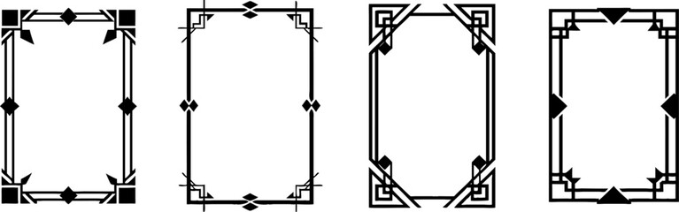Poster - Set of geometric frames, in art deco style