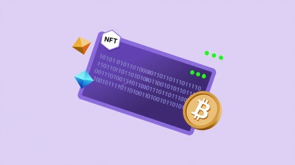 Poster - NFT digital asset showcasing blockchain technology and cryptocurrency.