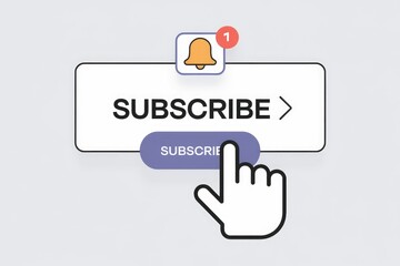 Poster - Subscribe button with notification bell  indicating new content and encouraging user interaction.