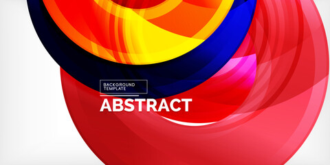 Poster - Bright colorful circles with light effects. Abstract background