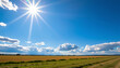 © zhor - Free Background: A scenic open field with vast skies wide horizons and soft sunlight symbolizing freedom and endless possibilities. background copyspace