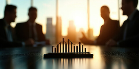 Poster - Business leaders discussing growth strategies with chart in focus