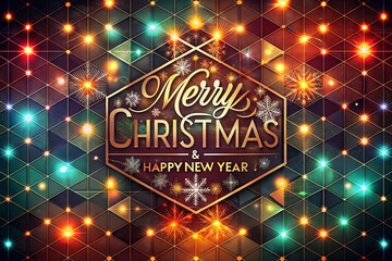 Wall Mural - Low Light Christmas New Year Geometric Typography Grid Design Photography