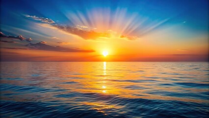 Wall Mural - sunrise over ocean landscape with asymmetrical composition