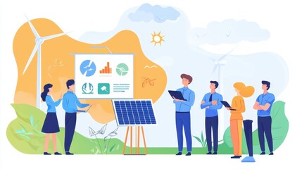 Poster - Young Professionals Presenting Innovative Solutions in Renewable Energy Environment with Wind Turbines and Solar Panels