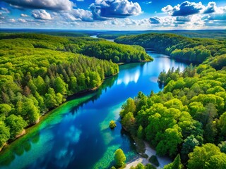 Wall Mural - Madison Blue State Park Aerial Photography: Breathtaking Drone Views of Wisconsin's Natural Beauty