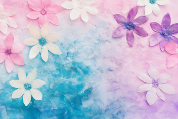 Poster - Delicate pastel floral patterns create a dreamy and serene atmosphere. Generative AI