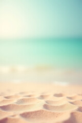 Poster - Pastel colored images of summer and holiday backgrounds feature soft focus on sandy textures to evoke a carefree atmosphere often._00002_