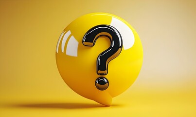 Poster - Bright Yellow Speech Bubble with Bold Black Question Mark Icon