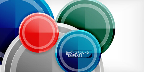 Poster - Abstract background - multicolored circles, trendy minimal geometric design, vector illustration