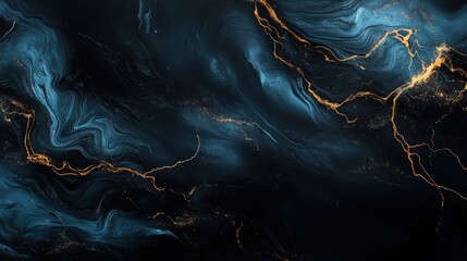 Poster - Stunning Abstract Swirling Blue and Black Background Design