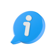Poster - 3d Information icon blue color for web