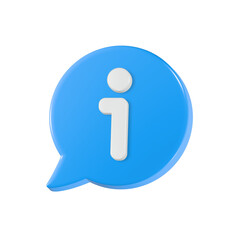 Poster - 3d Information icon blue color for web