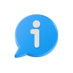 Poster - 3d Information icon blue color for web