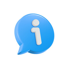 Poster - 3d Information icon blue color for web