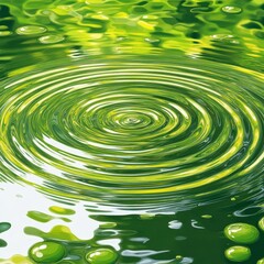 Poster - A mesmerizing close-up of ripples in green water, creating a calming and tranquil atmosphere.