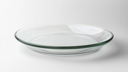 Clear Glass Plate on White Background for Culinary Presentation