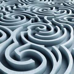 Poster - A close-up view of a complex maze design featuring intricate curves, evoking a sense of challenge and mystery.