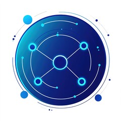 Poster - Blue circle with a blue square in the middle