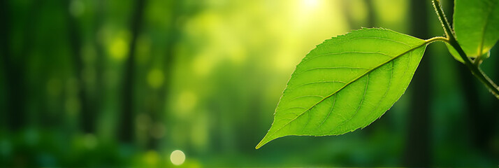 Poster - A lush green leaf set against a serene natural forest backdrop offers inspiring ideas for various creative projects._00003_