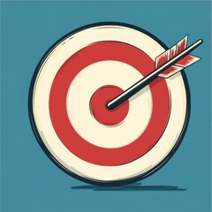 Poster - A colorful target with an arrow perfectly hitting the center, symbolizing success and achievement.