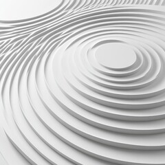 Poster - Abstract white layered design with smooth, circular waves creating a serene and modern visual effect.