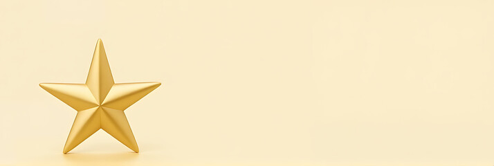 Poster - A gold star is prominently displayed against a soft, pale colored background that adds visual appeal to various designs._00001_