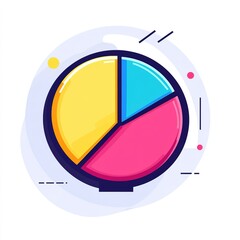 Poster - Colorful pie chart with three different colored sections