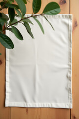 Poster - A fabric placemat is placed on a wood table top, creating a clean and simple decorative background._00004_