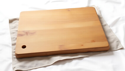 Aufkleber - A chopping board placed on a tablecloth, isolated with a clipping path for use as a design key visual and background._00001_