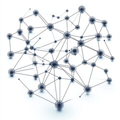 Poster - Abstract network visualization depicting interconnected nodes and links, creating a web-like structure.