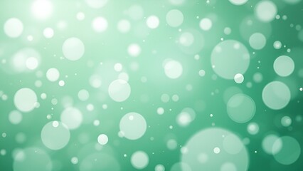 Wall Mural - soft white circles float on a vibrant green background, creating a dreamy and ethereal atmosphere