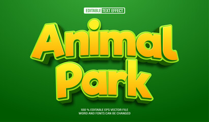 Poster - Editable 3d text style effect - Animal Park Design text effect Template