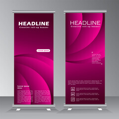 Wall Mural - roll up banner vertical template design for brochure, business, flyer, modern x-banner and flag-bann