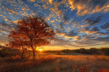 Aufkleber - Sunset over a tranquil ocean with golden reflections and dramatic clouds creating a serene atmosphere near the shore