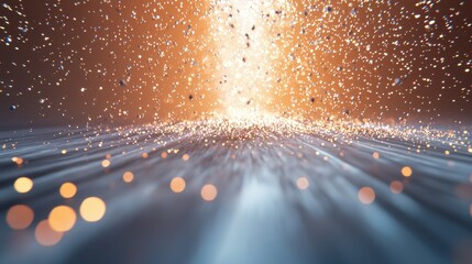 Poster - Dynamic particles dancing around a light source in a cosmic abstract environment
