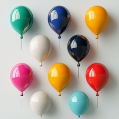 Poster - Colorful balloons arranged on a wall during a festive celebration