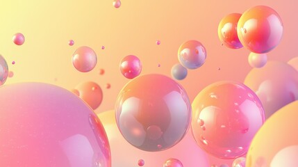 Poster - Dynamic movement of colorful bubbles abstract space digital art soft background vibrant concept