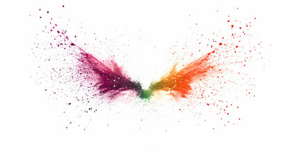 Poster - Colorful powder explosion isolated on a white background
