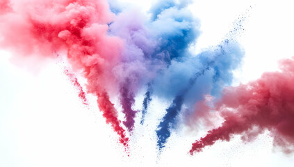 Poster - Colorful powder explosion isolated on a white background