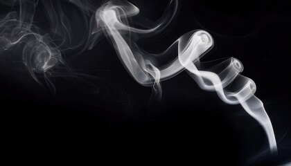Poster - Hypnotic Abstract Swirling Smoke on Black Background. Perfect for Creative Concepts, Dreamlike Art, Meditation Themes, Poster Designs, Transparency Effects, Calm Backdrops, and Mystical Imagery