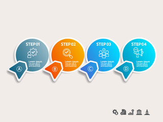 Wall Mural - simple infographics timeline business workflow report background with business icon 4 steps for pres