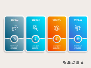 Wall Mural - simple infographics timeline business workflow report background with business icon 4 steps for pres