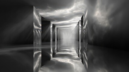 Poster - dimension where light and shadow dance in an eternal loop, creating a landscape where the lines between night and day constantly blur