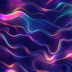 Poster - Dynamic colorful waves abstract artwork digital medium modern design vibrant environment artistic expression