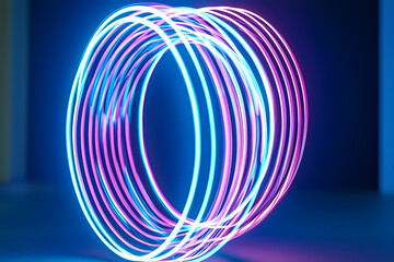 Poster - Dynamic light trails digital art studio photography futuristic close-up visual experimentation