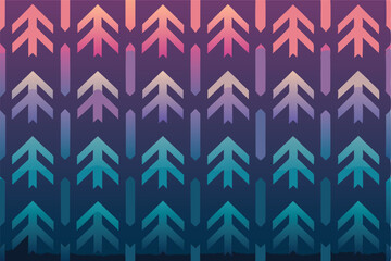 Poster - Vector design featuring colorful arrows against a gradient background, ideal for textile patterns or modern art projects